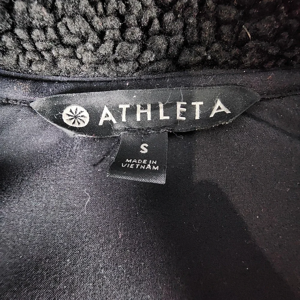 Athleta Range Black Sherpa Fleece Jacket‎ Full Zip Women's Size Small